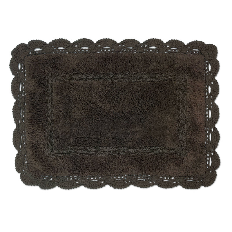Tapis pour salle de bain en crochet, Chocolat, 30 x 20 pouces