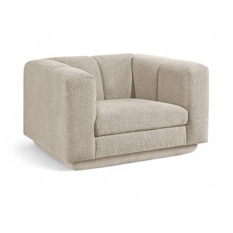 Chaise rembourrée Chiquita, Tissu beige