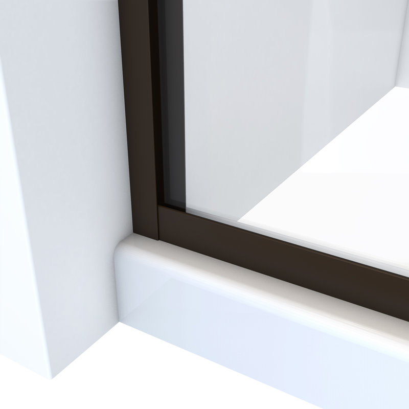 Ese - W x 74.5'' H Bypass Door Semi-Frameless Shower Door with, Anodized Oil Rubbed Bronze, 0.3125"