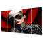 «Red Fashion Woman Portrait I», ensemble d'impressions d'art mural en métal