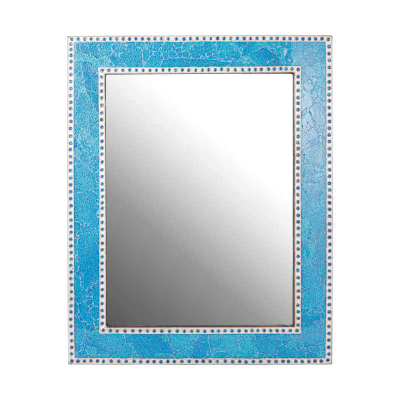 Cima Manufactured Wood, Glass Wall Mirror, Turquoise