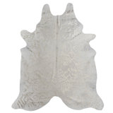 Isola Hide Abstract Handmade Hand-Tufted Novelty 6' x 7' Cowhide Area Rug in Gold/Caramel