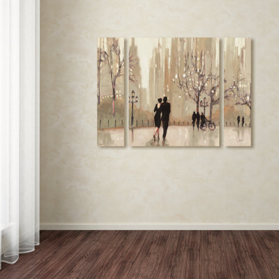 « an evening out neutral », ensemble de 3 reproductions d’art sur toiles tendues