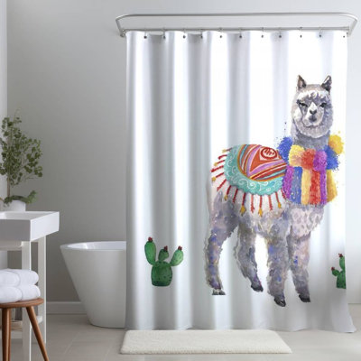 Shower Curtain CH14 – Polyester Shower Curtain, Dye Sublimation Print, 71" W × 74" L