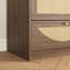 Commode 9 tiroirs avec façade en rotin, large commode en panneau de particules pour un rangement moderne, robuste et spacieuse pour les chambres et les salons.