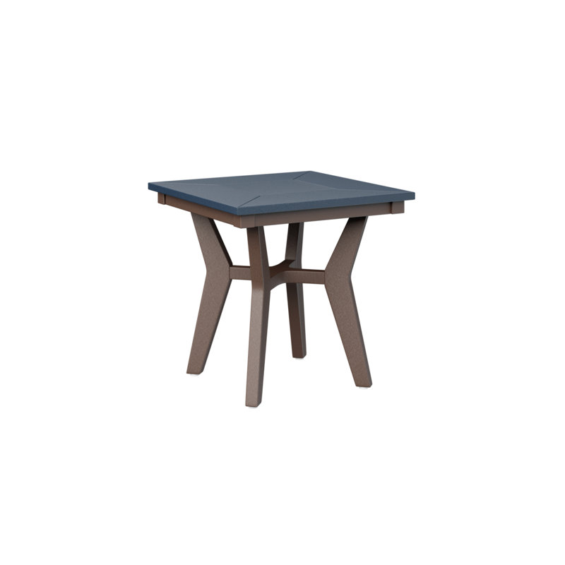 Mayhew Outdoor Square Side Table, Navy Blue, Chocolate Brown