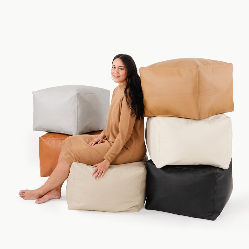 Square Pouf, Camel 