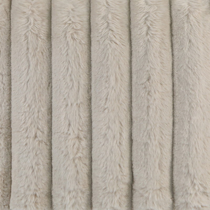 Faux Fur Reversible Throw Pillow, Tan, Square, 20" H x 20" W