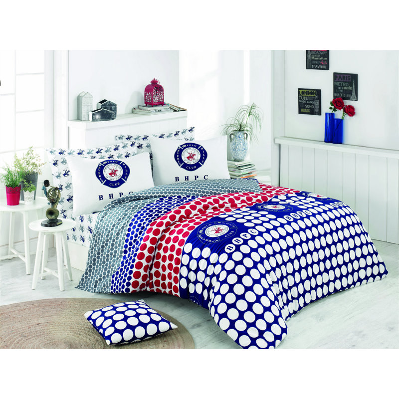 Dots Duvet Cover Set with Pillowcases Included, 220 x 240 cm - 2 Pillowcases (60 x 70 cm)