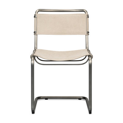 Chaise d'appoint Patton en argent / beige