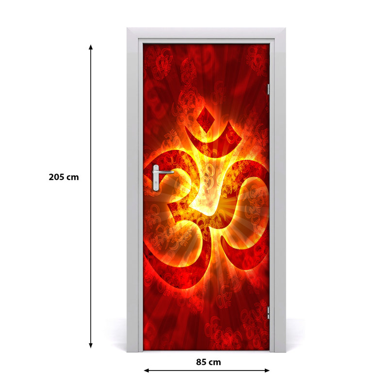Burning Sign Man Door Decal