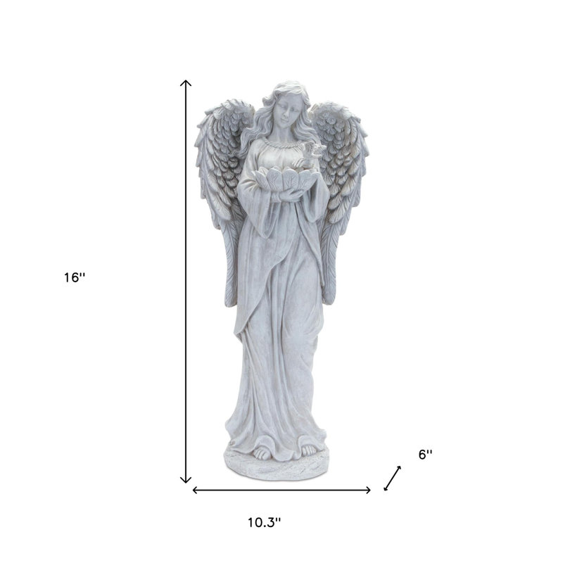 29" Gray Polyresin Angel Statue