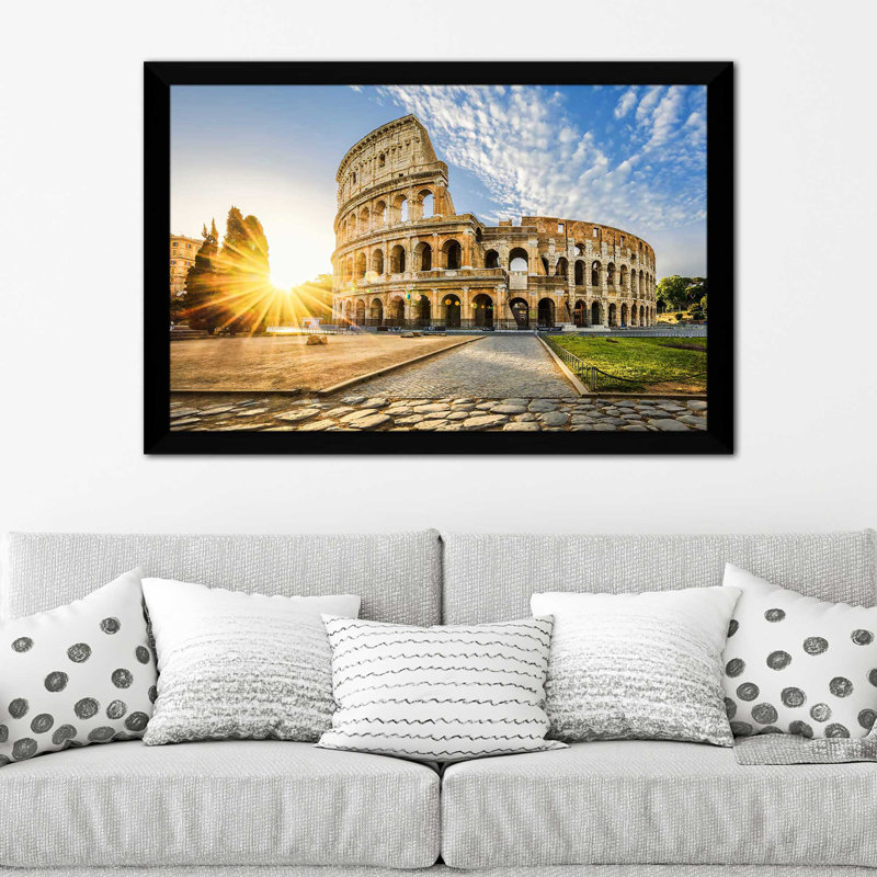 «Colosseum Rome», reproduction de photo encadrée, H 21,5 po x l 27,5 po x P 0,75 po, Cadre noir