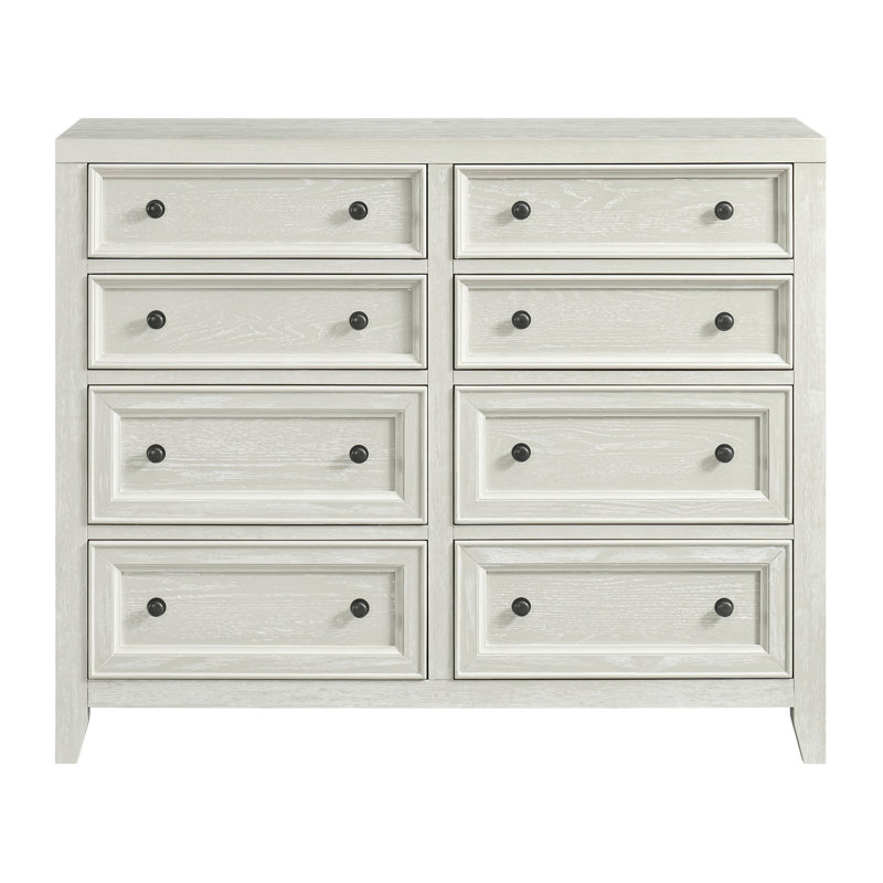 Commode 8 tiroirs Gypse, Blanc
