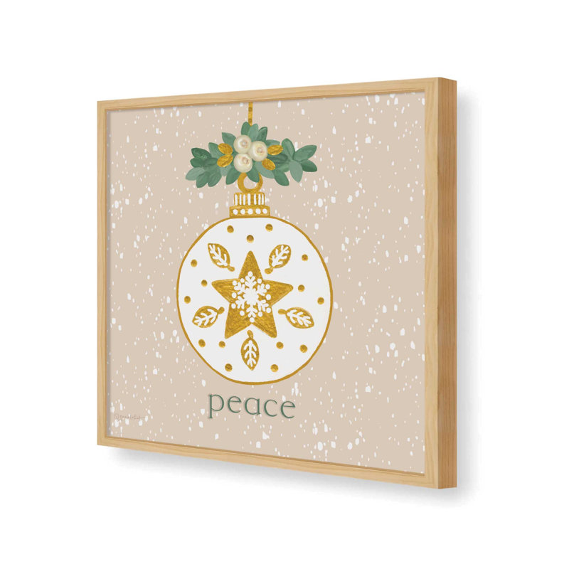 «Snowy Peace Ornament» par Annie Lapoint, reproduction d'art, L 30 po x H 30 po, Érable, Impression encadrée