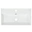 Meuble-lavabo blanc 21,6 po, armoire combinée, lavabo simple en céramique, rangement à gauche