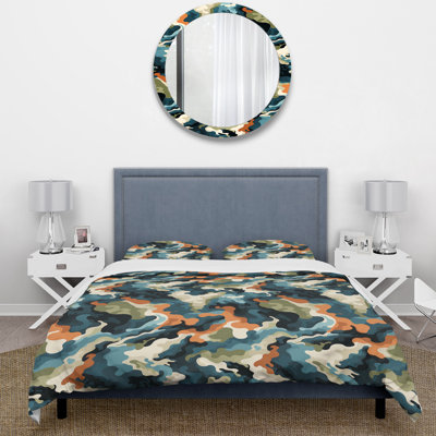 Green Nomad Camo Elegance III - Ensemble de housse de couette camouflage