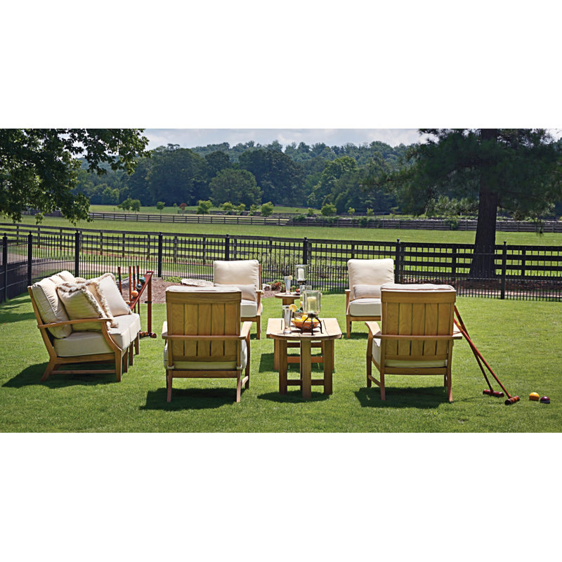 Croquet Teak Outdoor Side Table, Natural Teak