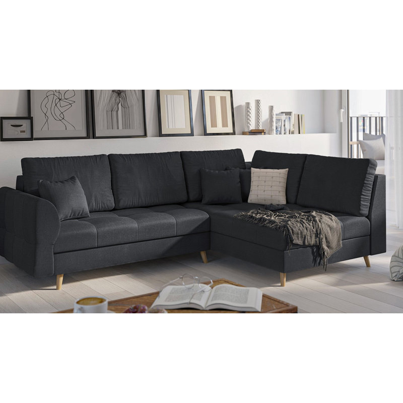 Scandinavian Corner Sofa, Right Hand Facing, Anthracite