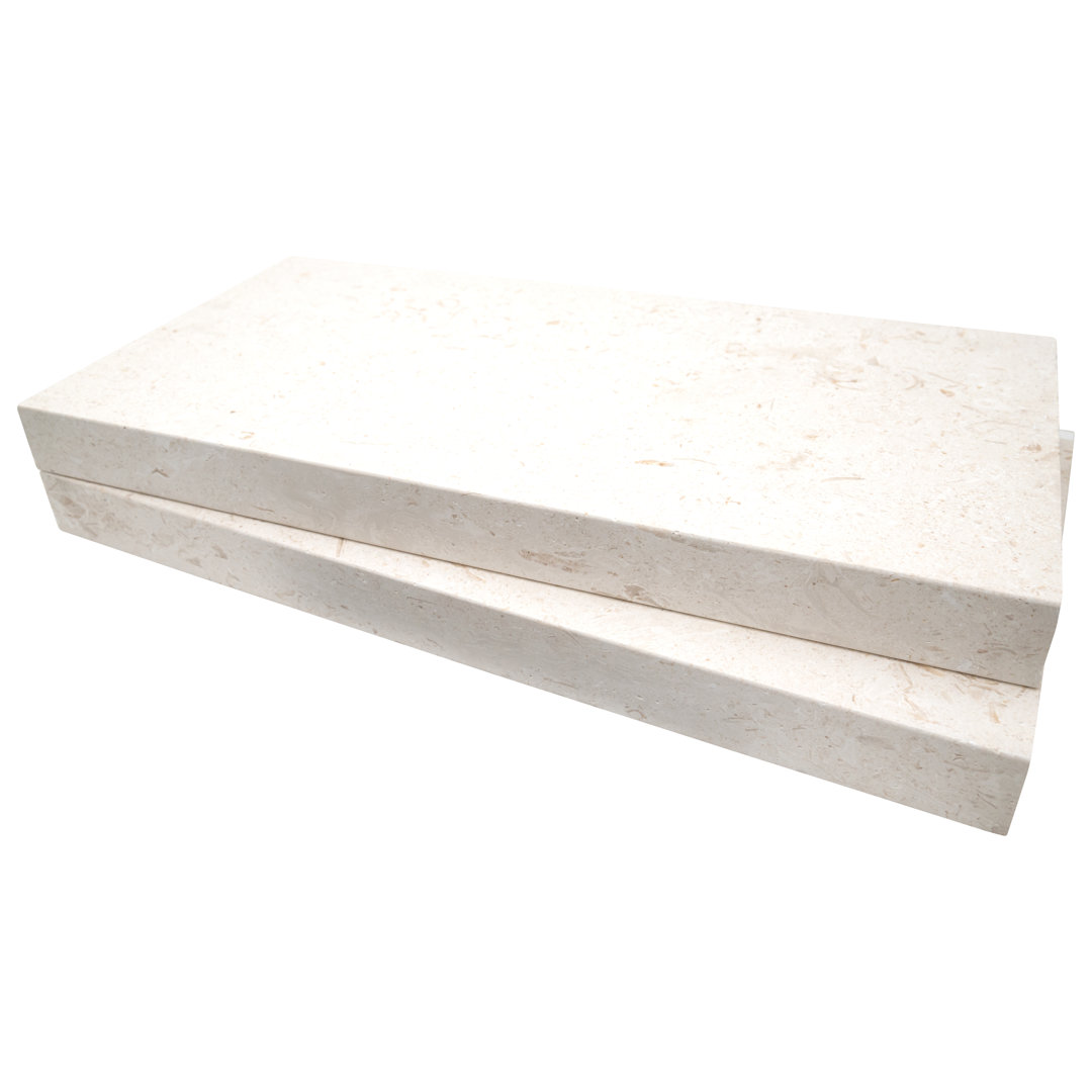 Tavina Mist 12 in. x 24 in. x 2 in. Tumbled Limestone Pool Coping (2 sq. ft./unit, 1 Piece) Ackland