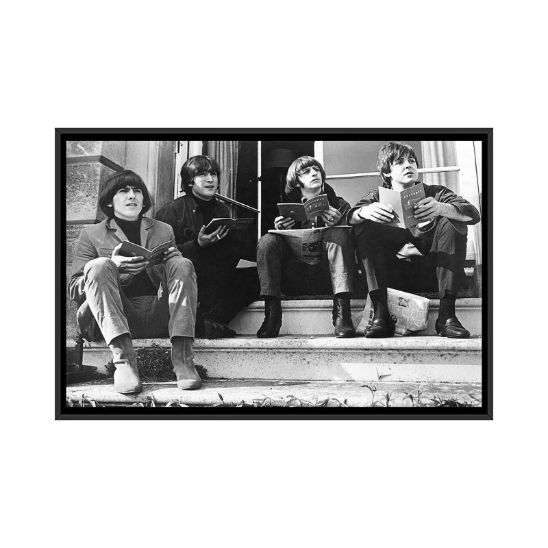 Les Beatles, 1950 - reproduction, Pas de tapis, H 18 po x l 26 po x P 1,5 po, Toile avec cadre noir