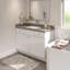 Meuble-lavabo de style Shaker à 2 tiroirs, sans comptoir, à assembler soi-même, 53 cm (P) x 122 cm (L) x 88 cm (H), blanc