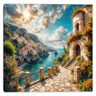 «Terrace Above the Sea», art mural sur toile tendue