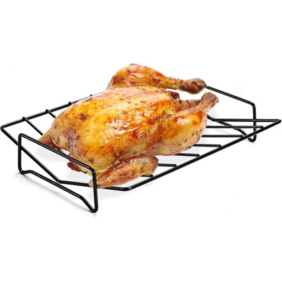 Rib Racks for Grilling and Smoking,Turkey Roasting Rack,Can Be Used On Both Sides 12×10" Black