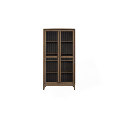 Vitrine avec tablettes réglables et portes en verre