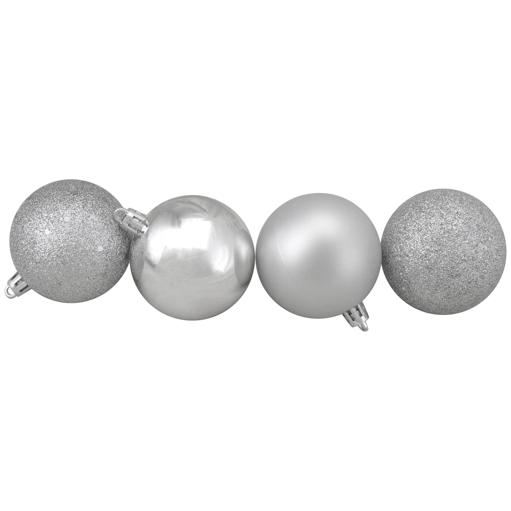 Holiday Décor Ball Ornament, 2.4'' H X 2.4'' W X 2.4'' D, Silver Shiny