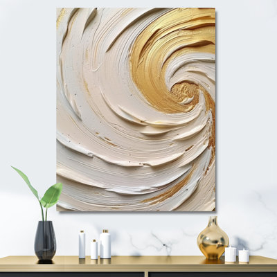 Gold Eternal Swirl IV On Canvas Print