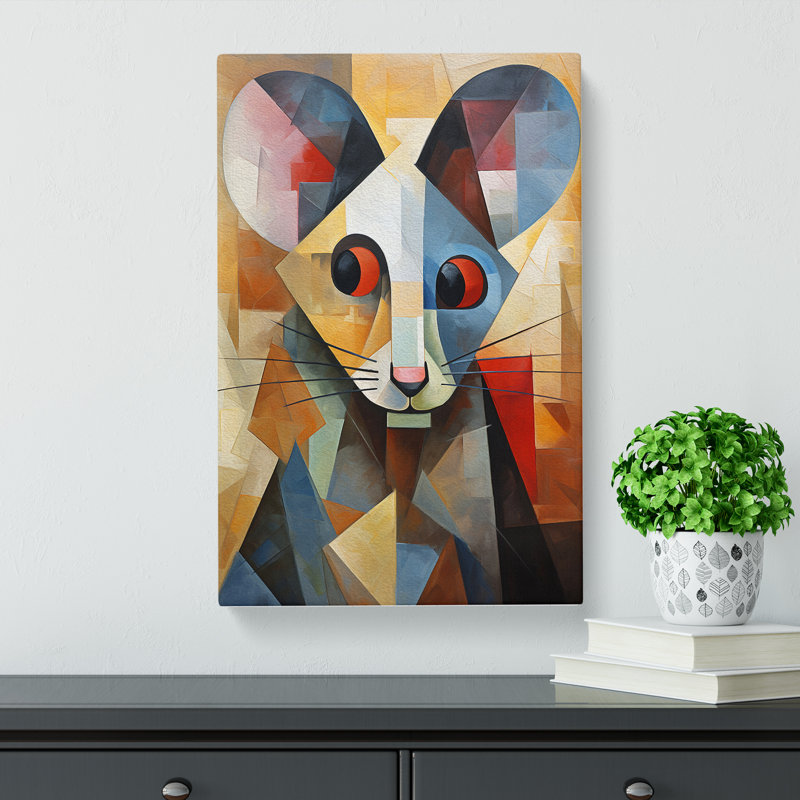 Rat Cubism Art - Wrapped Canvas, 76cm H x 50cm W x 3cm D