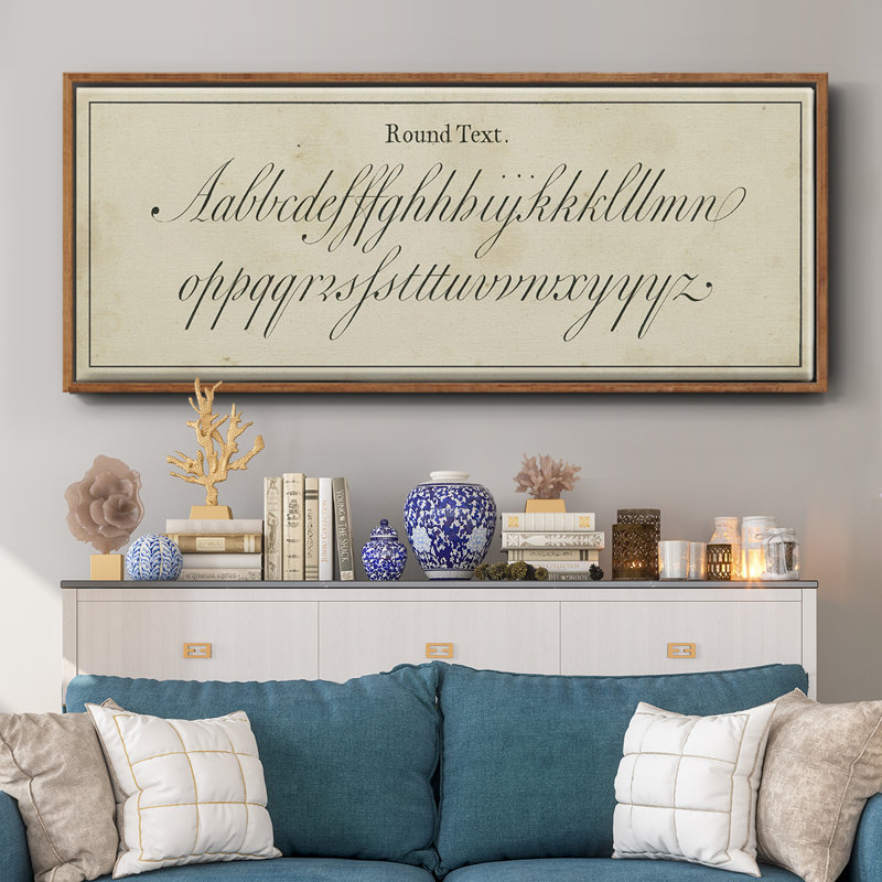 Manuscript Sampler II- Framed Canvas