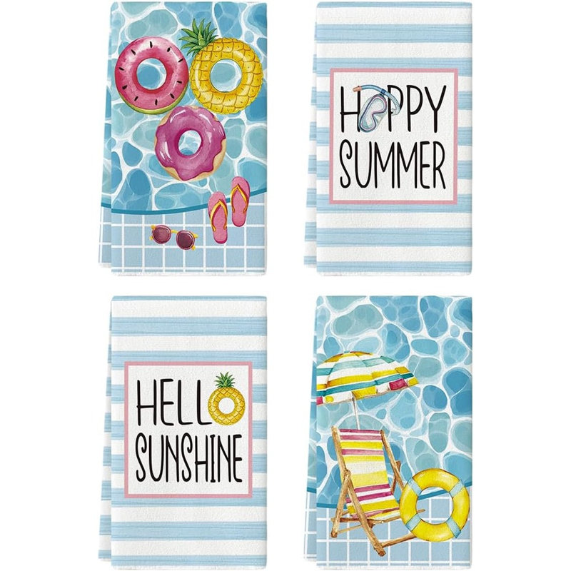 Ensemble de 4 essuie-tout pour piscine Sun Life