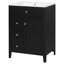 Meuble-lavabo moderne avec lavabo en céramique, poignées en métal, porte à fermeture en douceur, support de rangement, finition de surface peinte-133674894