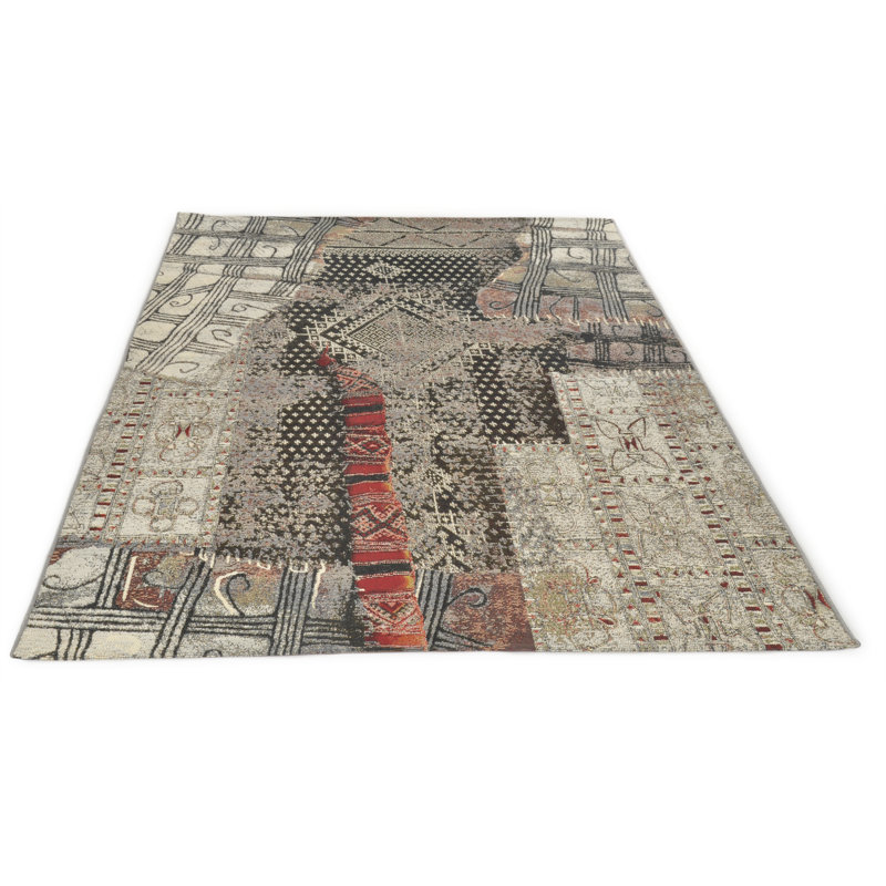 Dermot Machine Woven Beige/Brown Indoor / Outdoor Rug, Rectangle 160 x 235cm