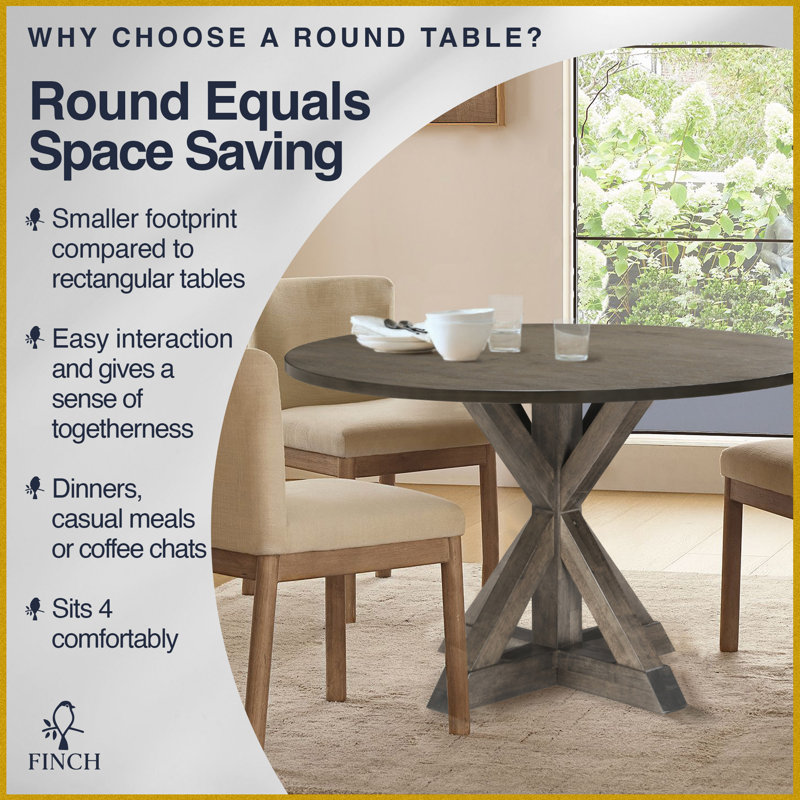 Alfred Round Reclaimed Wood Rustic Dining Table