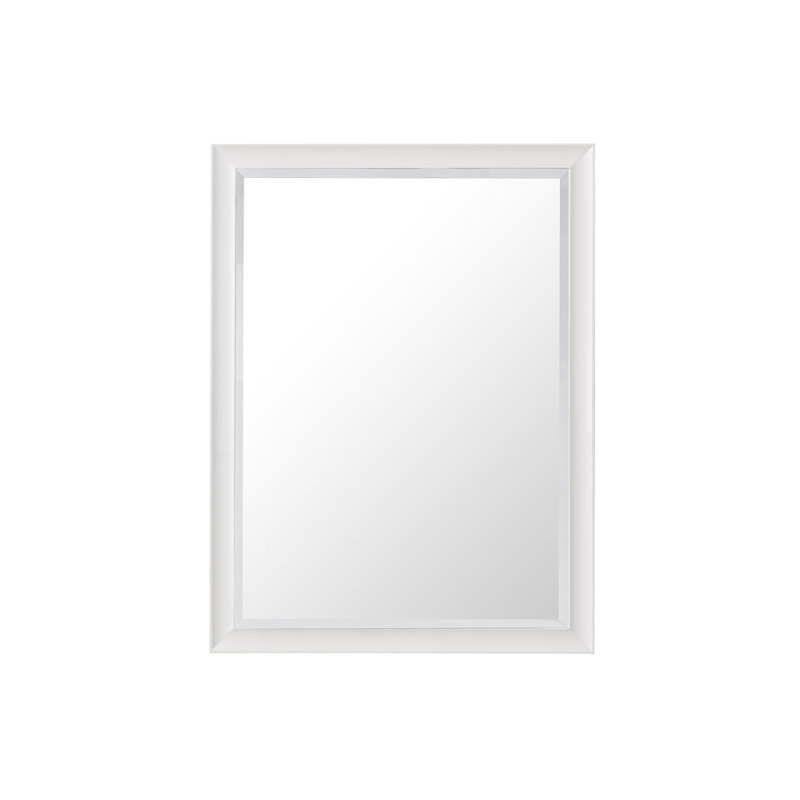 Glenbrooke Solid Wood Wall Mirror, Bright White, 40" x 30"