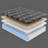 Diamond Matrix Copper Cooling, supportive, pressure relieving Hybrid Waterfall-Top 11" Medium Feel（Full）-313814223