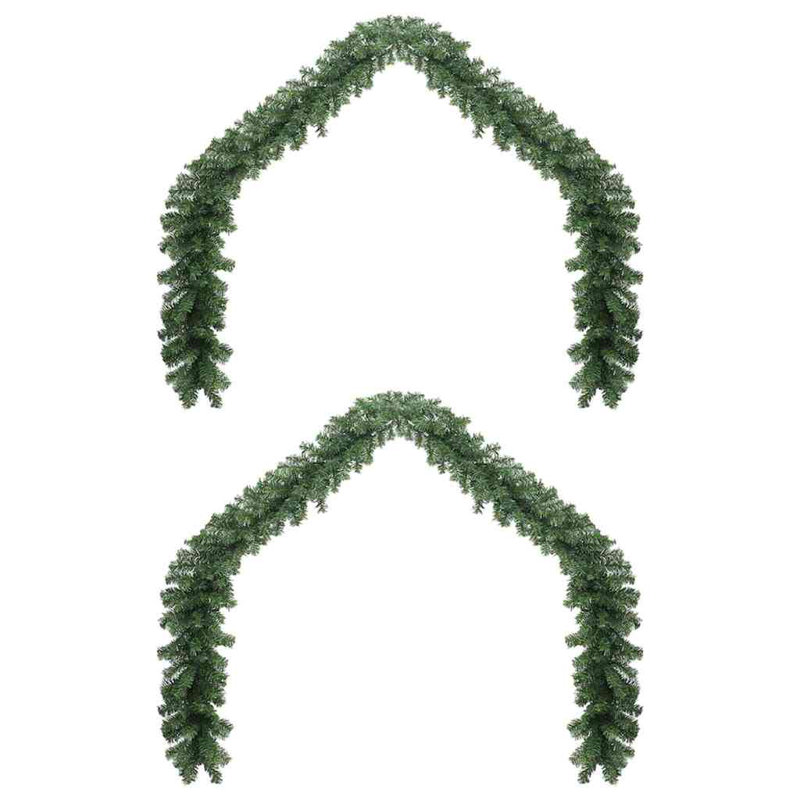  Christmas Garland 2 Pcs Green 20 M PVC