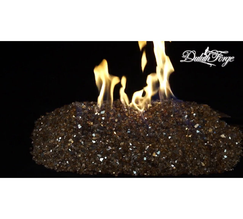Aurora 18-Inch Black Glass Burner Kit with Reflective Fire Glass