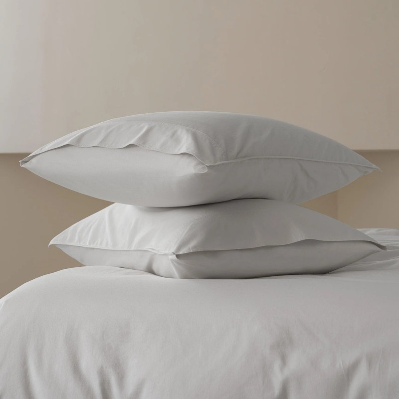Double Stitch 100% Cotton Sheet Set, Queen Sheet Set with 2 Pillowcases, Winter Sky
