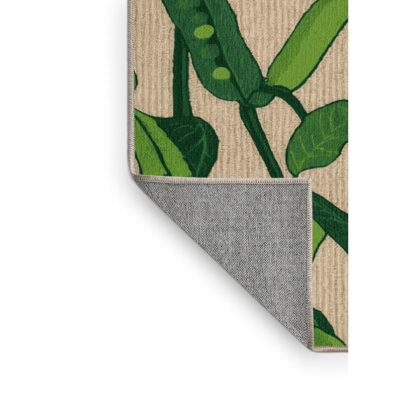  Tapis lavable à pois pousses de légumes, Carré 5 pi