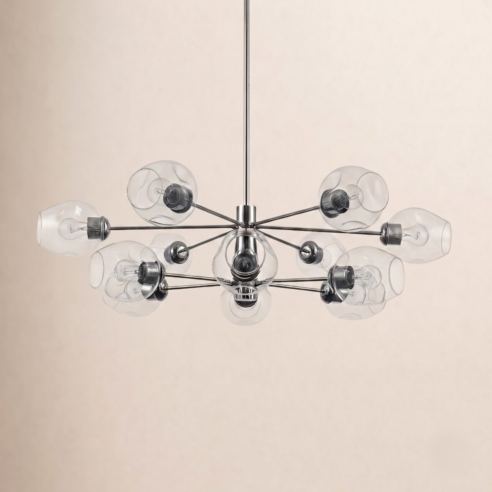 Anastasia 12 - Light Dimmable Sputnik Chandelier, Clear, Polished Chrome