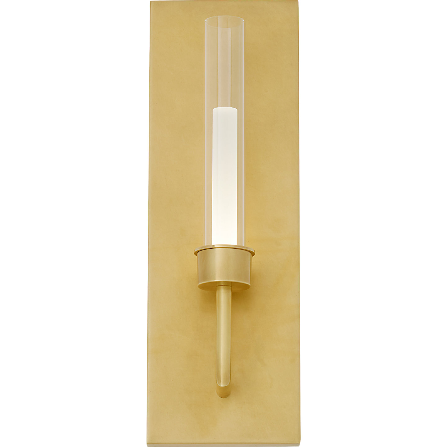 Linger Single Light Armed Sconce, Natural Brass