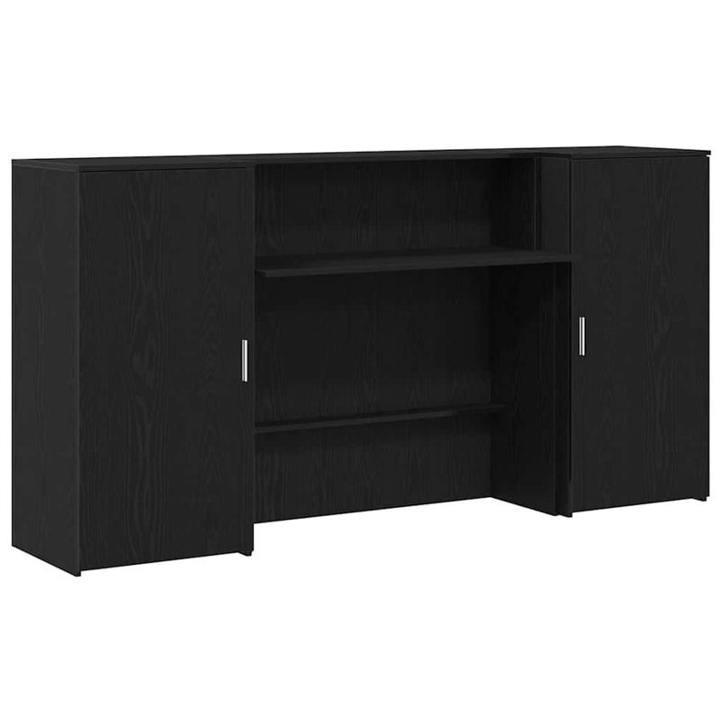 Reception Desk Black Oak 50x103.5 Cm Engineered Wood, 103.5cm H x 200cm W x 50cm D