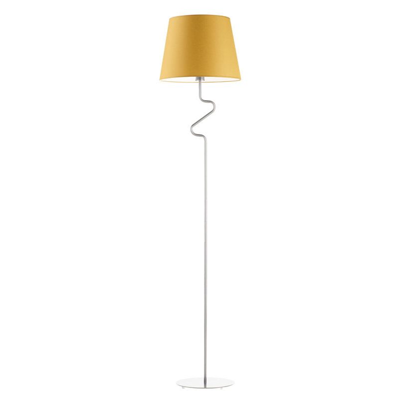 Lutjens 174 H cm Traditional Floor Lamp, Mustard, Chrome