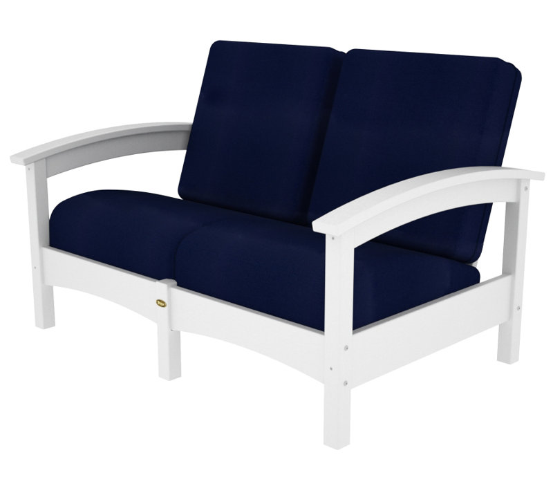 Rockport Club Loveseat, Classic White / Navy
