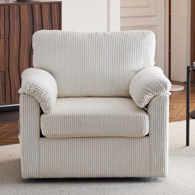Comfortable Oversized Armchair with Premium Cushioning for Relaxation, White