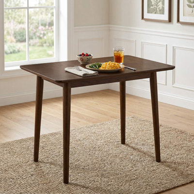 34-Inch Farmhouse Rustic Rectangular Solid Wood Dining Table Fits 2-4 Persons, Natural Textured Thick Solid Wood Tabletop With Smooth Waterproof Anti-Scratch Easy-To-Wipe Surface